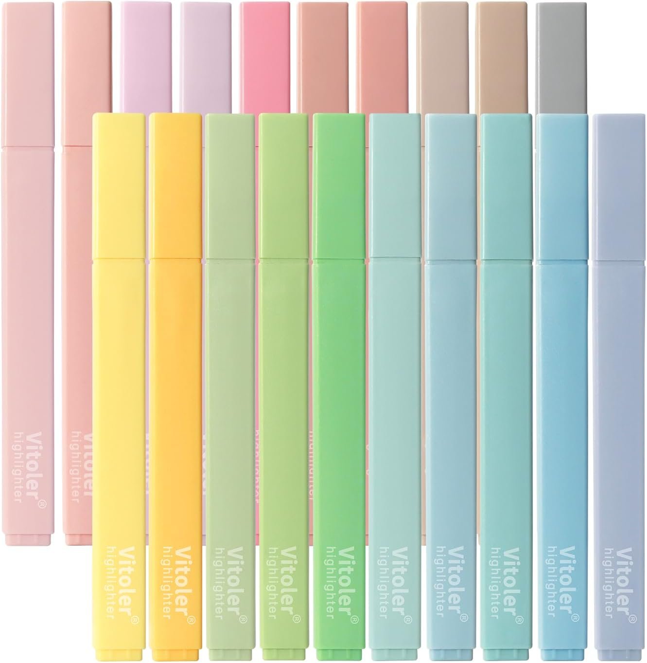 Private Label 20Pcs Assorted Colors Highlighters Chisel Tip Bible Pens and Pastel Markers from Supplier for Journaling Planner Notes Graduation Gifts with Custom Logo