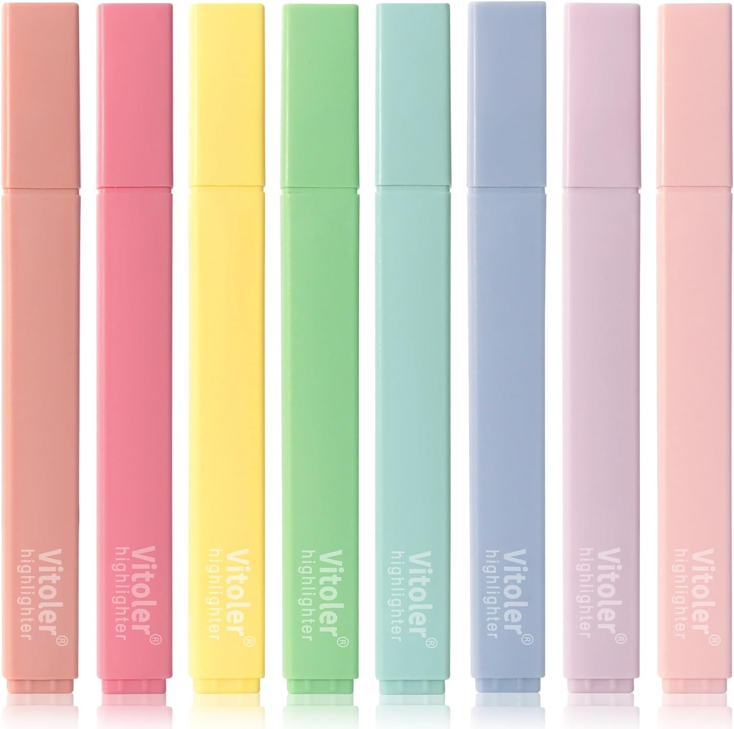 Custom Logo 8 pcs Aesthetic Pastel Highlighters Chisel Tip Book Highlighter Private Label No Bleed Bible Highlighter Candy Assorted Colors Manufacturer