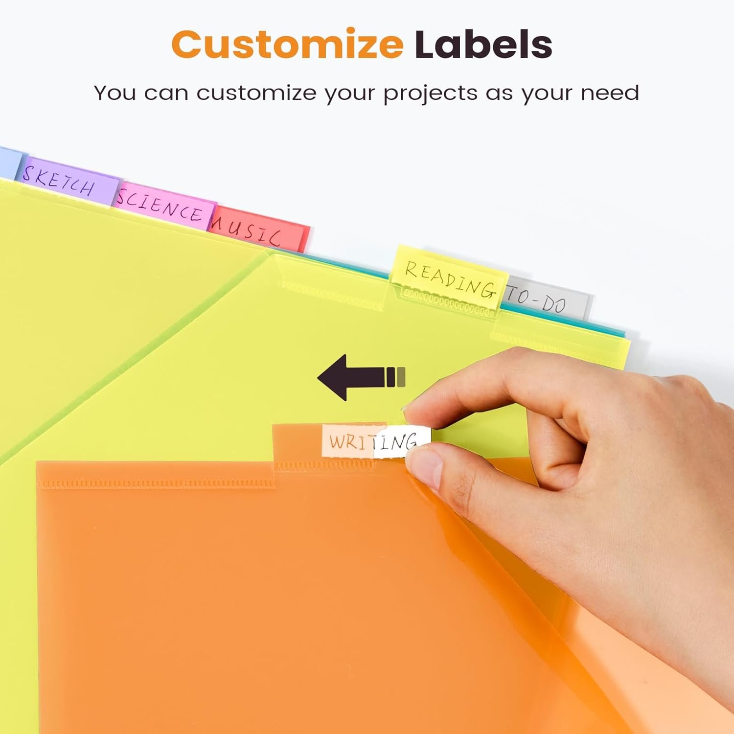 Custom Logo 24 Count 8 Tab Dividers with Pockets for 3 Ring US Letter Binders Private Label Insertable Big Tabs Multicolor Set of 3 Supplier