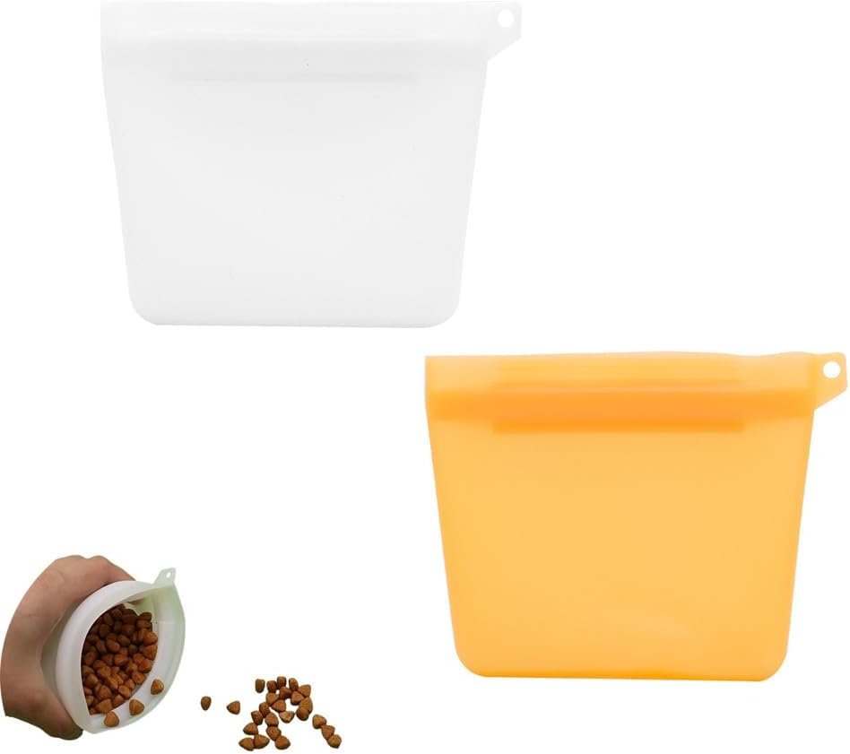 Private Label 2 Pack 4oz Silicone Waterproof Dog Treat Pouch Mini Training Bag with Closure Seal Clip Leash Attachment Custom Logo Manufacturer