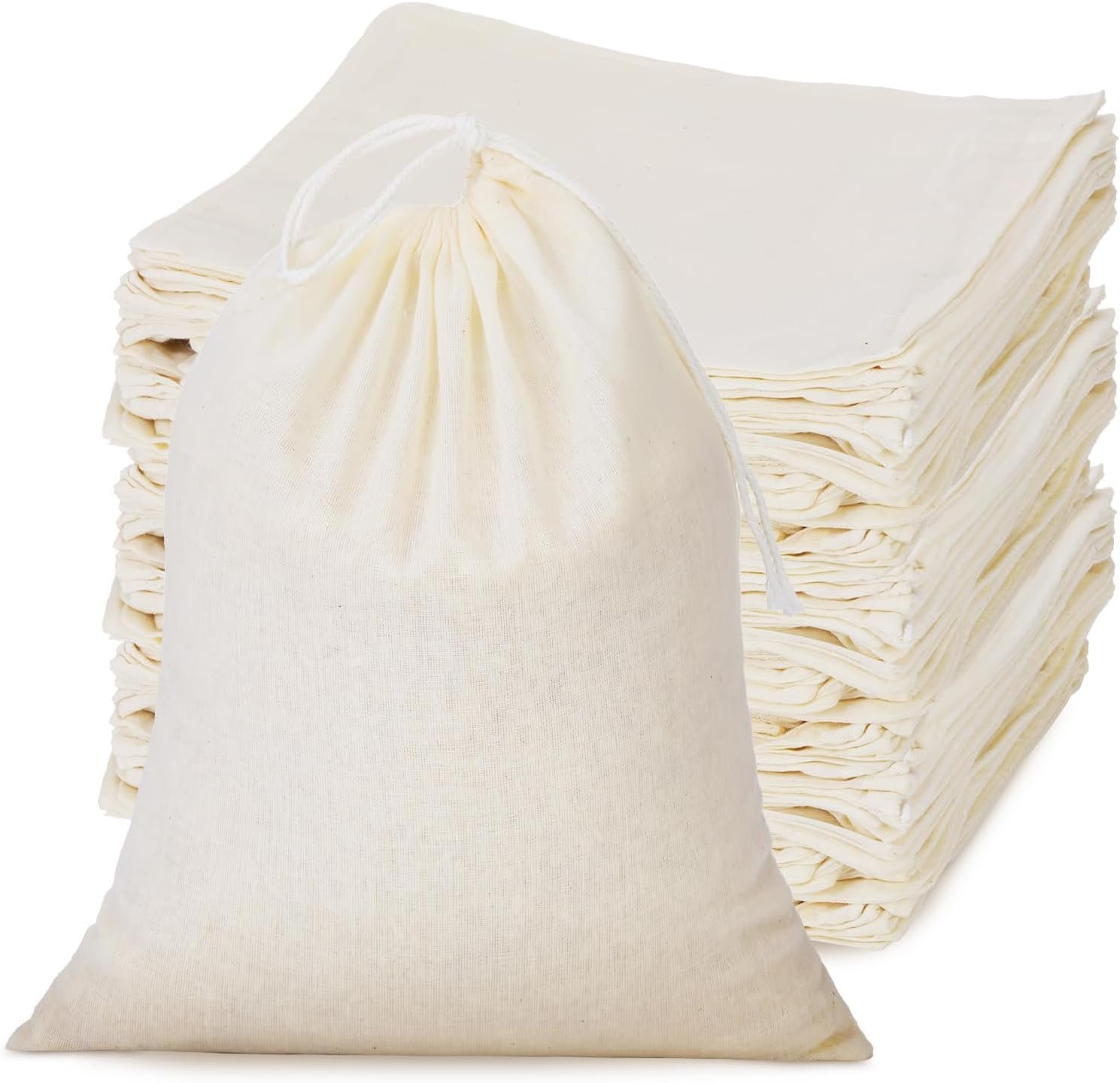 Private Label 50 Pieces 4 x 6 Inches Muslin Cotton Drawstring Bags Custom Logo Canvas Linen Sachet Reusable Empty Gift Pouches Supplier for Party Home Supplies