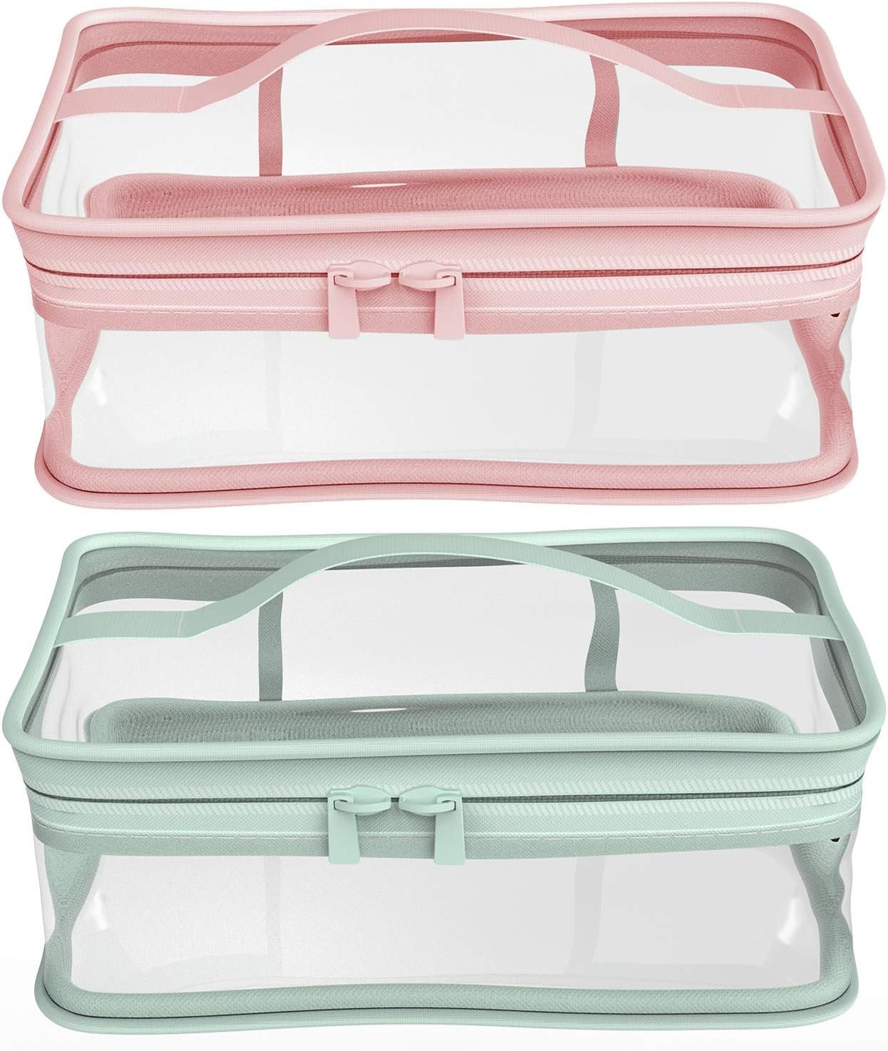 Custom Logo Waterproof Zipper Makeup Bag Private Label Portable Travel Storage Pouch Factory 2 Pcs