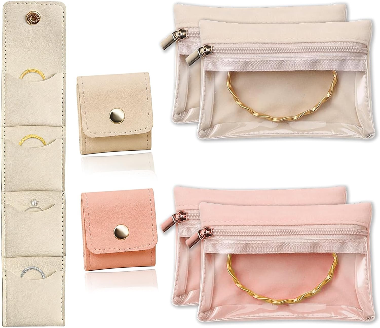 Private Label 6-Piece Mini Travel Jewelry Case Set - Custom Logo Organizer Storage for Necklaces Rings Earrings - Manufacturer