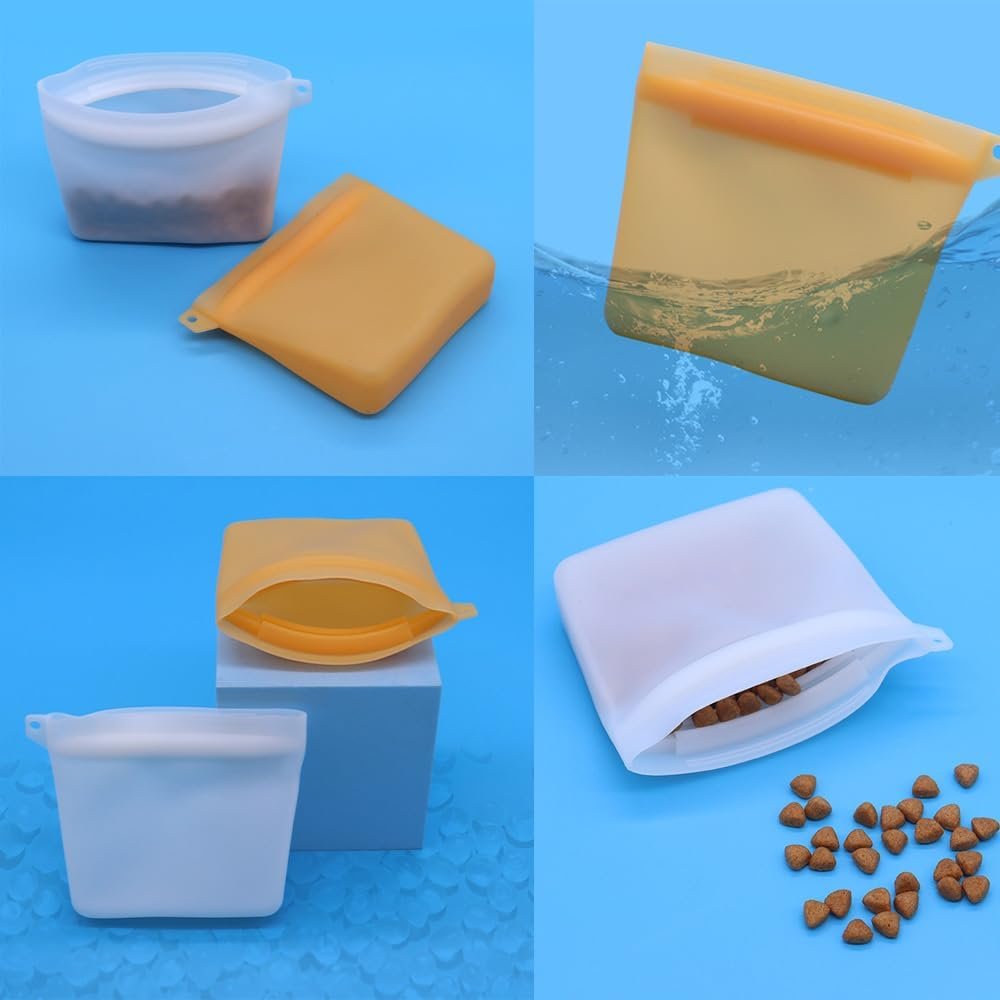 Private Label 2 Pack 4oz Silicone Waterproof Dog Treat Pouch Mini Training Bag with Closure Seal Clip Leash Attachment Custom Logo Manufacturer