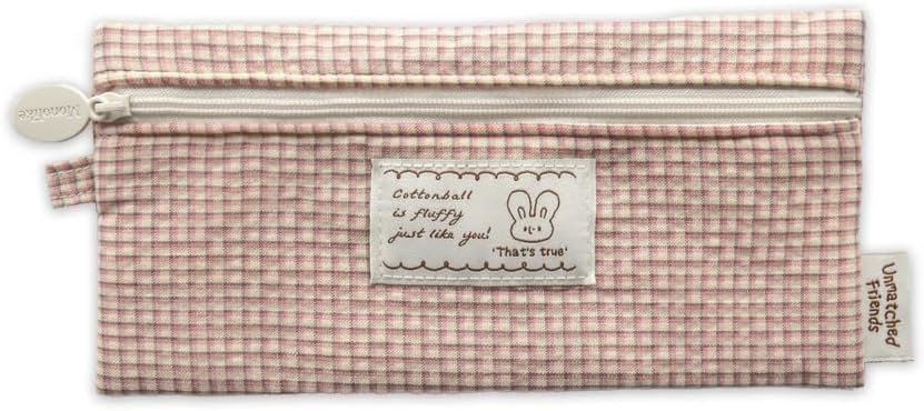 Custom Logo Vintage Pink Fabric Check Pencil Case Series 2 Soft Cushioned Portable Pencil Pouch Office Bag Private Label Manufacturer