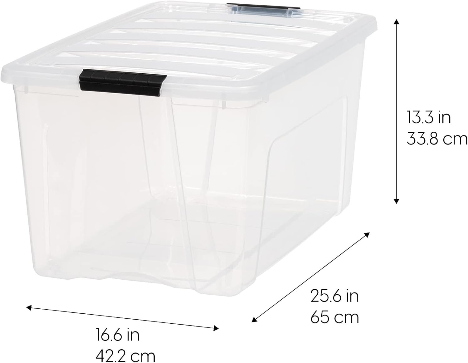 Custom Logo 72 QT Plastic Storage Box with Lid and Latches 4 Pack - Private Label BPA-Free See-Through Durable Nestable Stackable Containers Secure Pull Handle - Clear from Factory