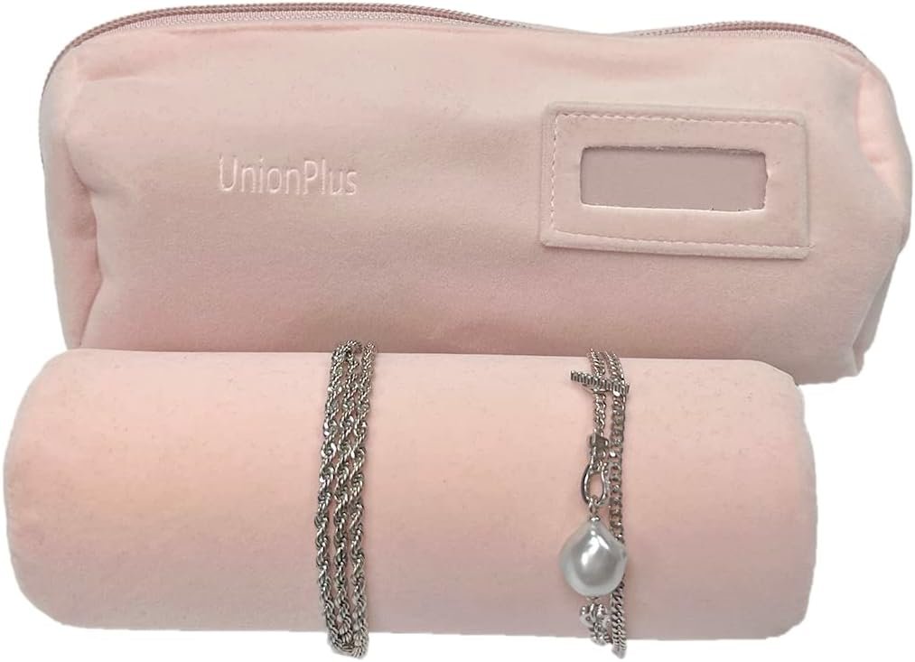 Factory Small Velvet Jewelry Roll Bag for Bracelets Bangles Watches Custom Logo Pink Travel Organizer Private Label