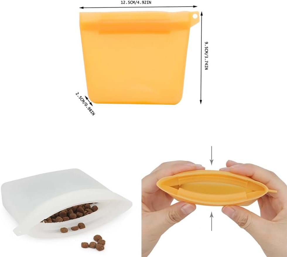 Private Label 2 Pack 4oz Silicone Waterproof Dog Treat Pouch Mini Training Bag with Closure Seal Clip Leash Attachment Custom Logo Manufacturer