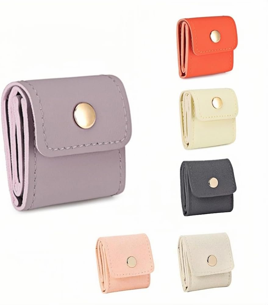 Private Label 6 Pack Mini Jewelry Travel Cases, Custom Logo Leather Foldable Organizer Pouches for Earrings Necklaces Rings, Portable Bags Manufacturer for Women Girls