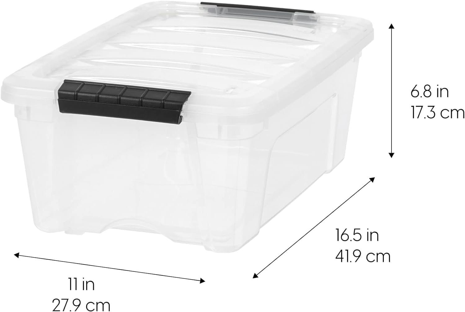 Private Label 13 QT Plastic Storage Box with Lid and Latches 6 Pack BPA-Free See-Through Durable Nestable Stackable Containers Secure Pull Handle with Custom Logo Clear from Manufacturer