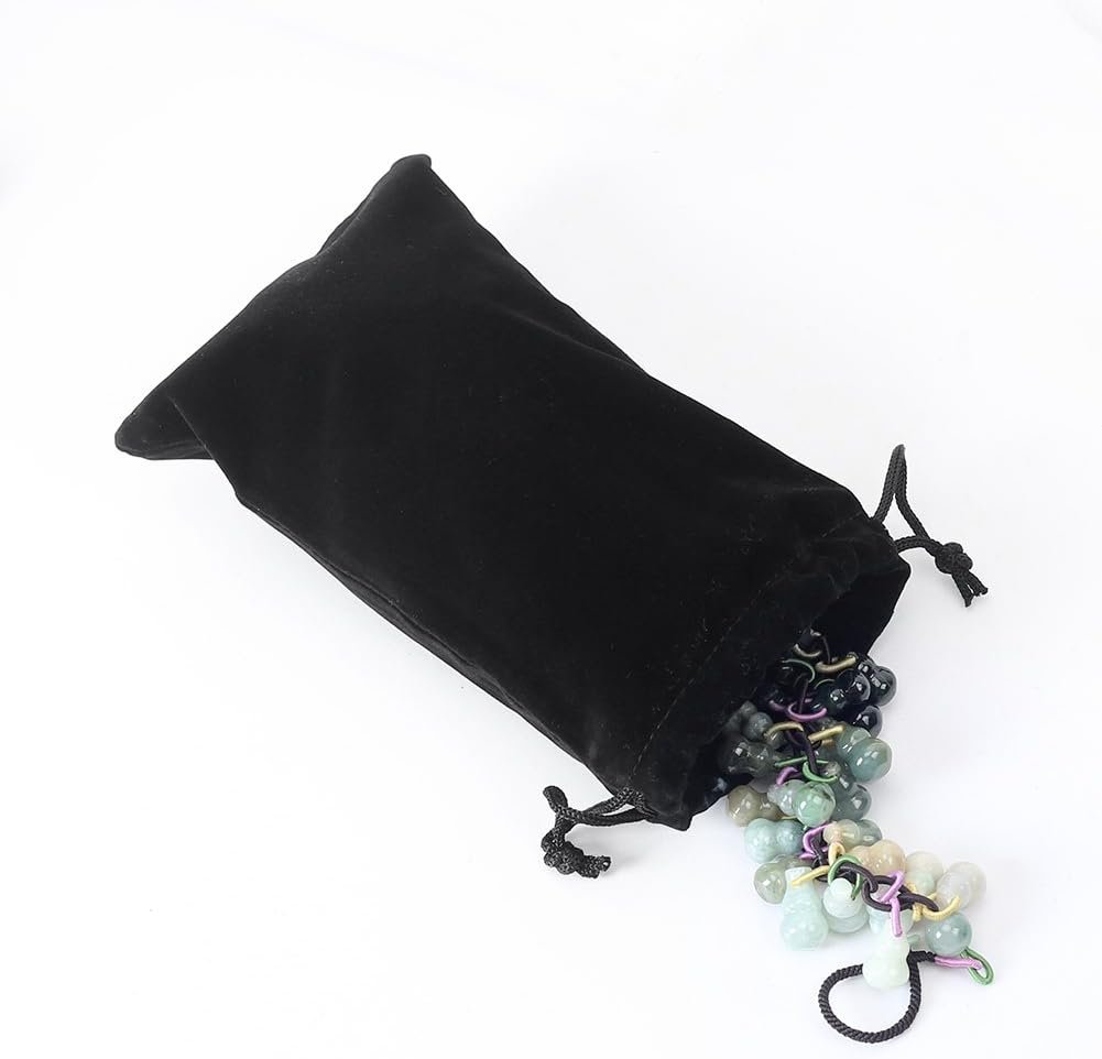Custom Logo 20pcs 5x7 Inches Black Velvet Drawstring Bags Private Label Jewelry Gift Pouches Manufacturer