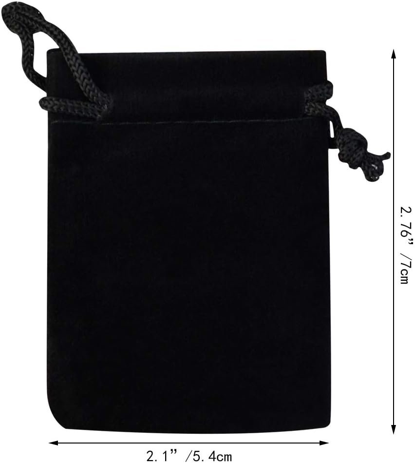 Private Label 100pcs 2 x 2.8 Inch Black Velvet Drawstring Jewelry Pouches Manufacturer for Wedding Favors Christmas Candy Gift Bags with Custom Logo