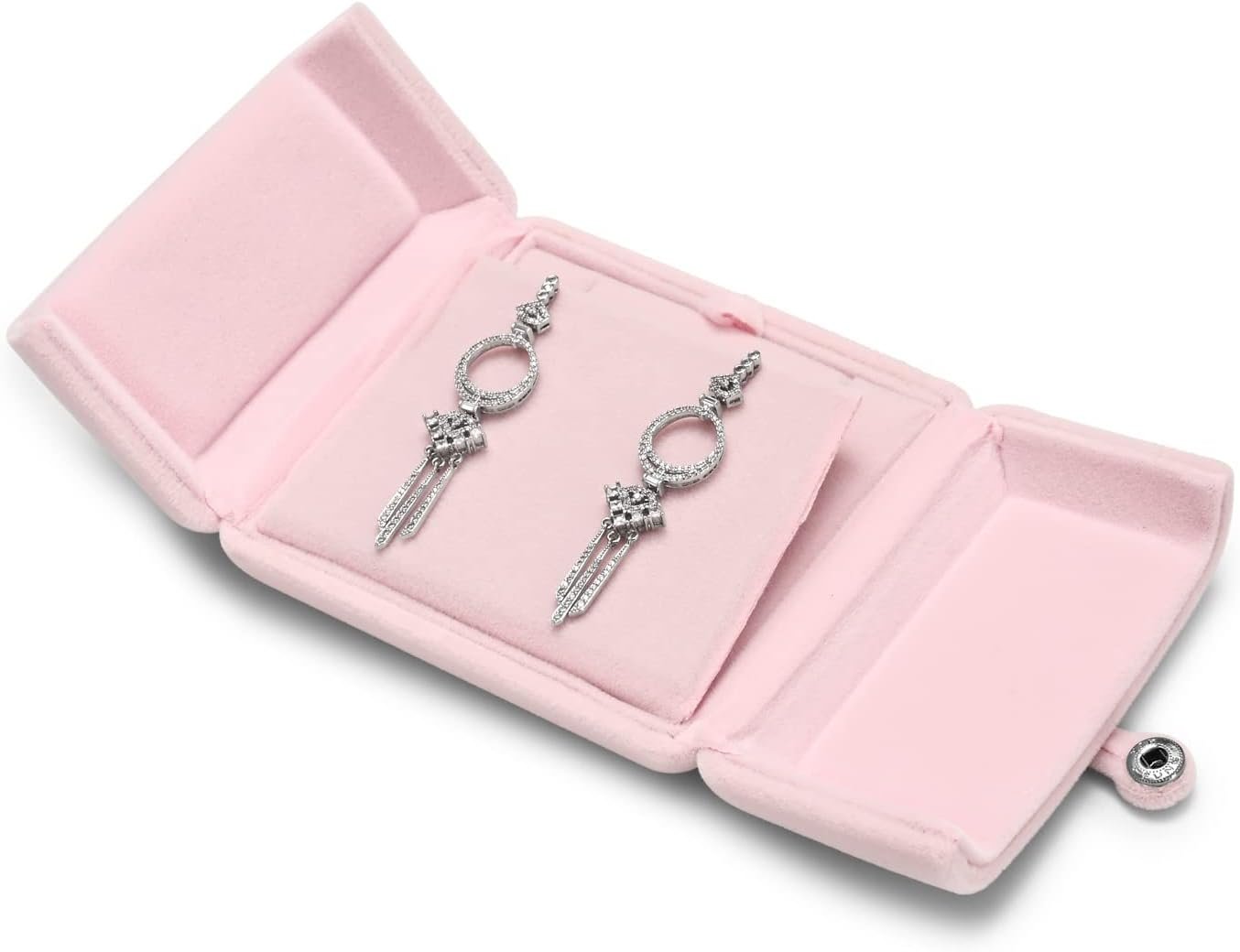 Private Label Pink Velvet Jewelry Packaging Box - Custom Logo Pendant Earrings Display Storage Case Factory