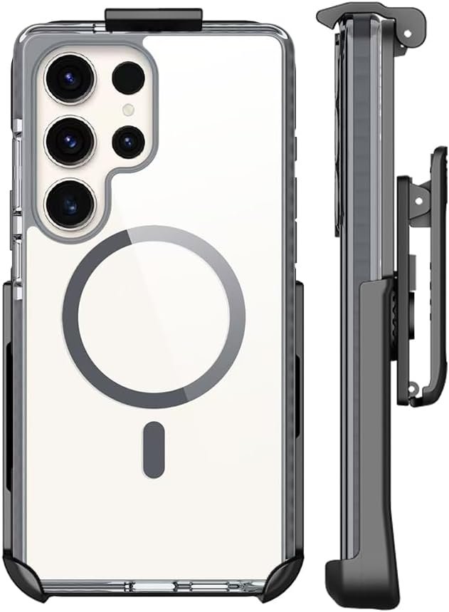 Private Label Belt Case Factory for Samsung Galaxy S25 Ultra Slim Protective Transparent with Rotating Belt Clip Holster Combo Custom Logo MagSafe Compatible