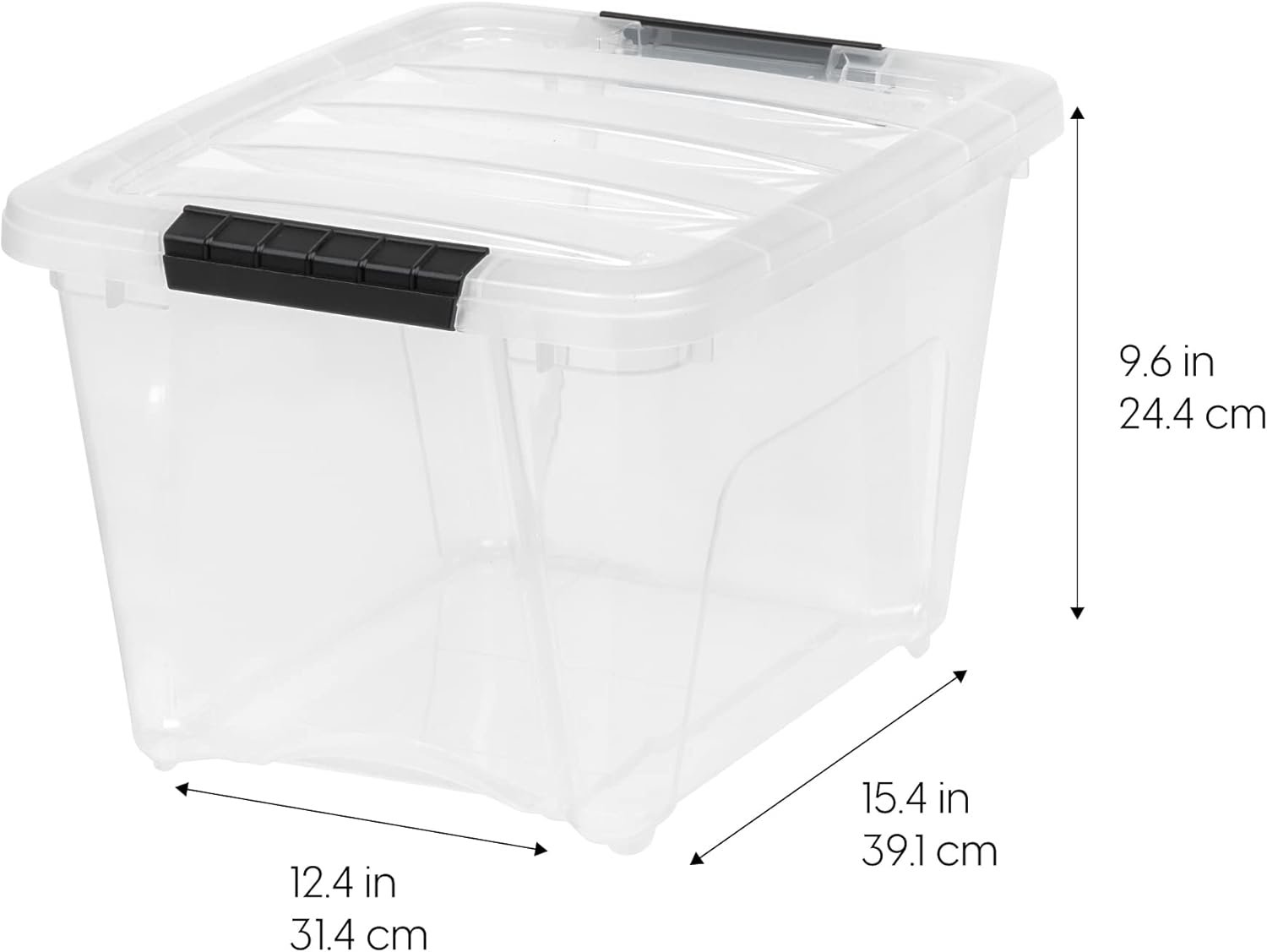 Private Label 19 QT Clear Plastic Storage Box with Lid and Latches - 6 Pack from Manufacturer - BPA-Free See-Through Durable Nestable Stackable Containers Secure Pull Handle Custom Logo