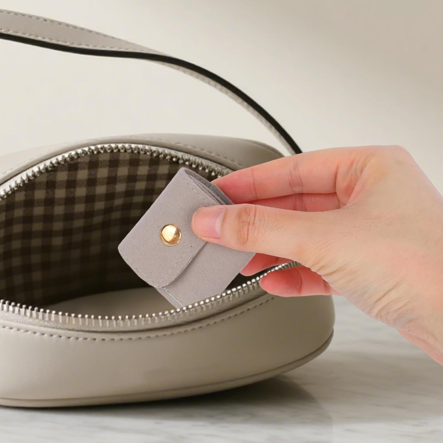 Manufacturer 3pcs Mini Travel Jewelry Bags Private Label Portable Foldable Pouch Roll Organizer with Buckle Custom Logo