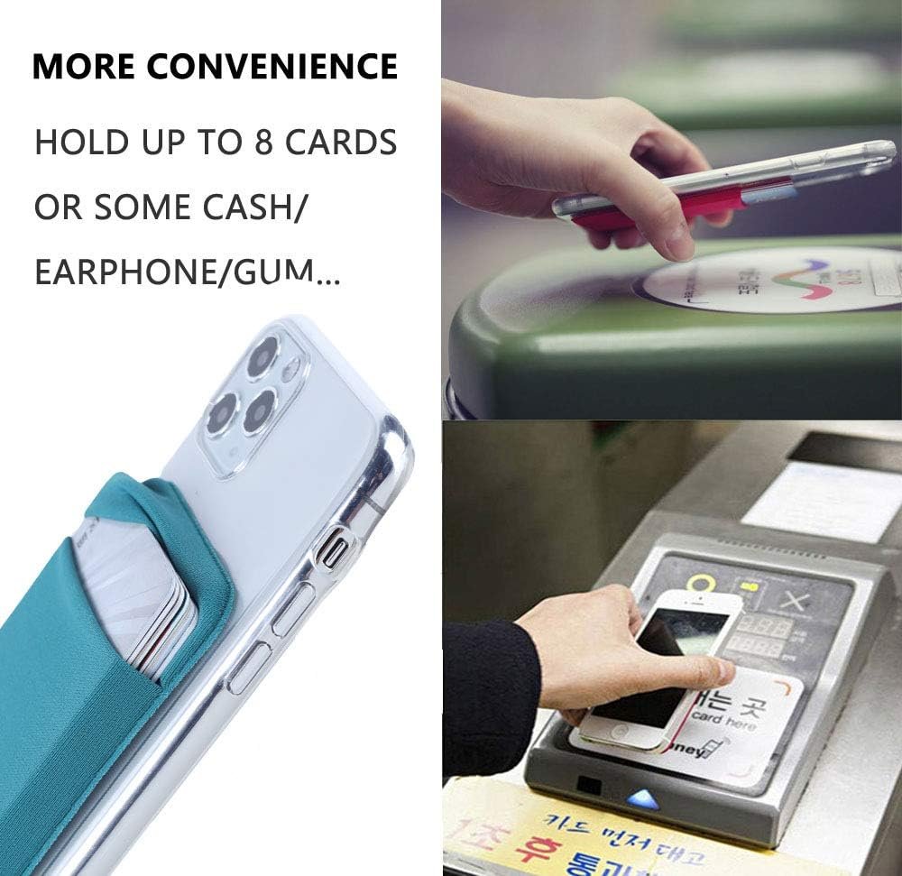 Manufacturer 3Pack Stretchy Self-Adhesive Cell Phone Back Card Holder Wallet Pockets Private Label for Credit Cards ID with Custom Logo Dark Green Blue Gray Black