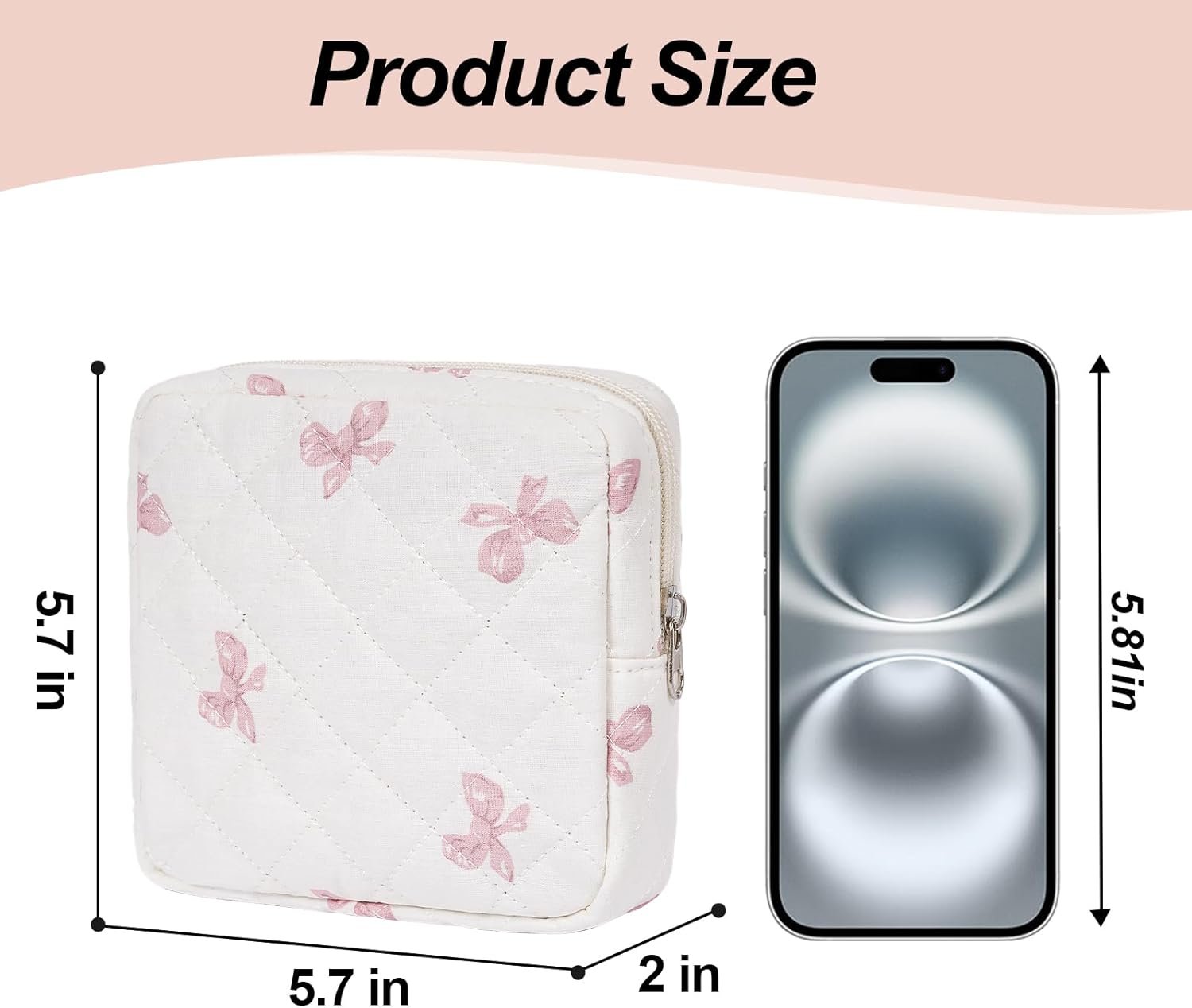 Private Label Small Makeup Bag for Purse, Quilted Cosmetic Pouch with Compartments, Custom Logo Mini Makeup Organizer for Women Travel Toiletry Bag Supplier