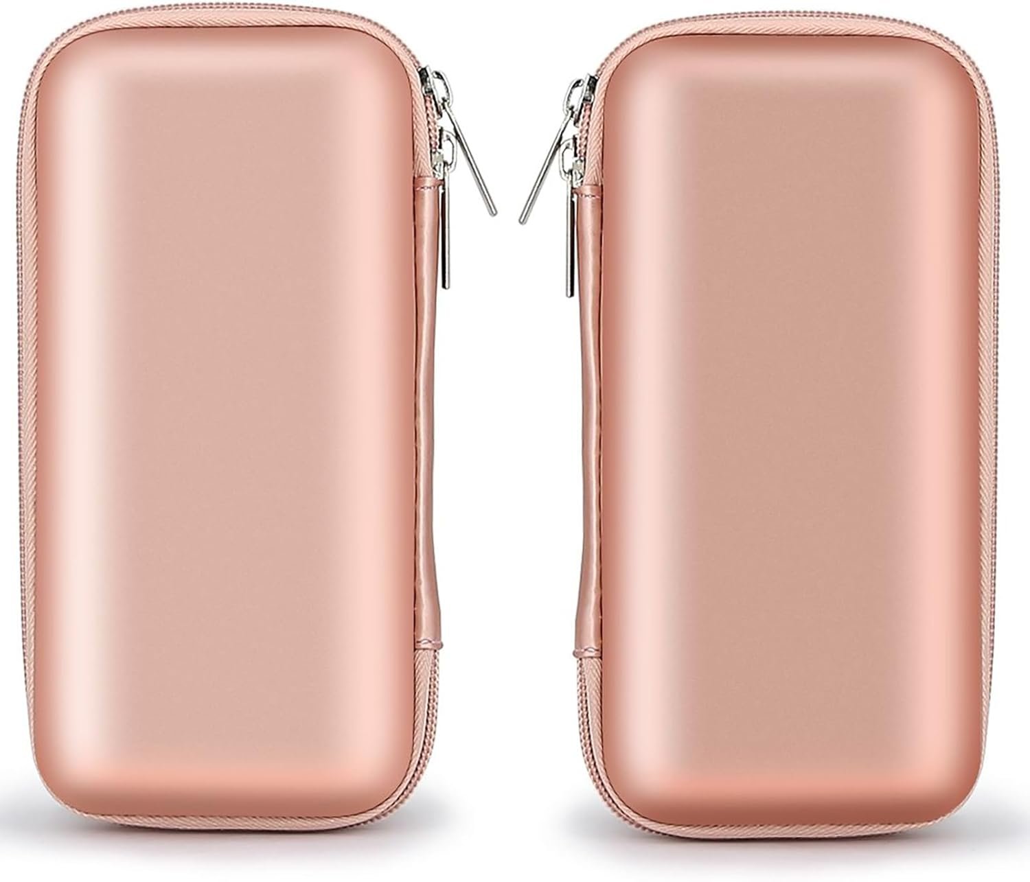 Private Label Electronics Organizer Charger Case Portable Dual Zipper Shockproof Pouch Custom Logo Tech Purse Cord Cable Power Bank Storage Accessories Bag for Women Men 6.5x3.2x1 Rose Gold Manufacturer