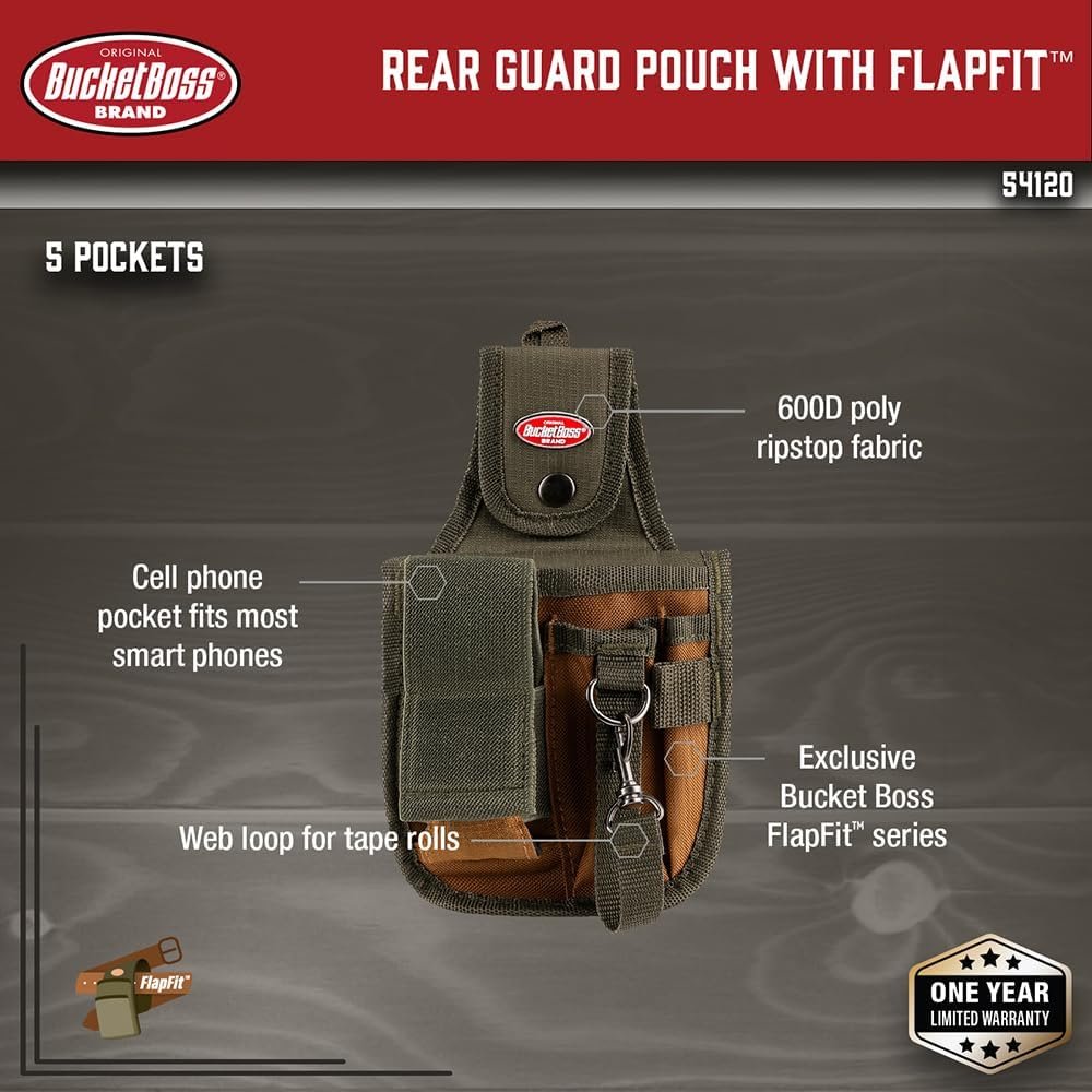 Custom Logo Rear Guard Pouch with FlapFit, Private Label Original Series (54120), Brown - Manufacturer