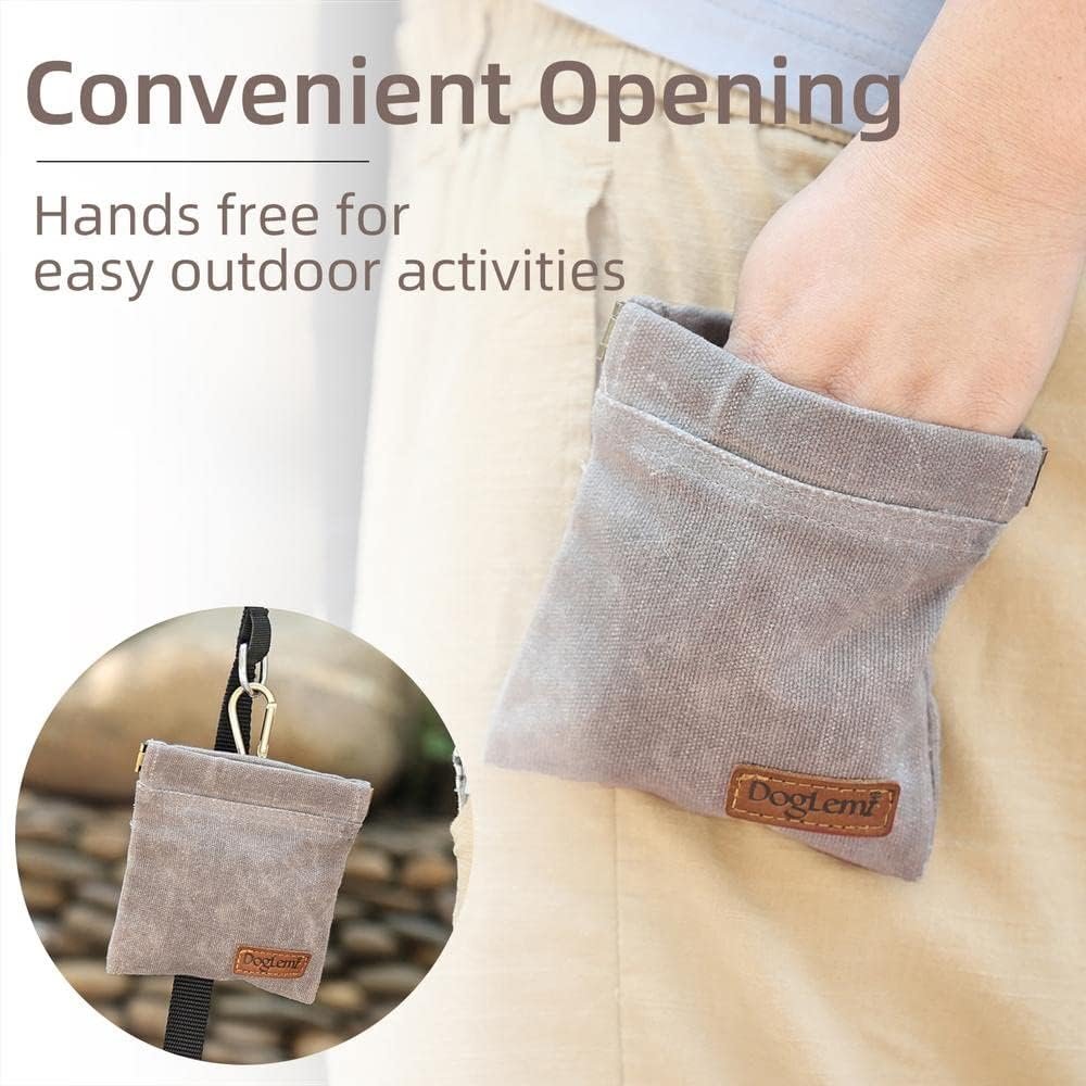 Custom Logo Dog Treat Pouch Private Label Hands-Free Puppy Training Bag with Carabiner for Pet Travel Outdoor Use Manufacturer (Grey)