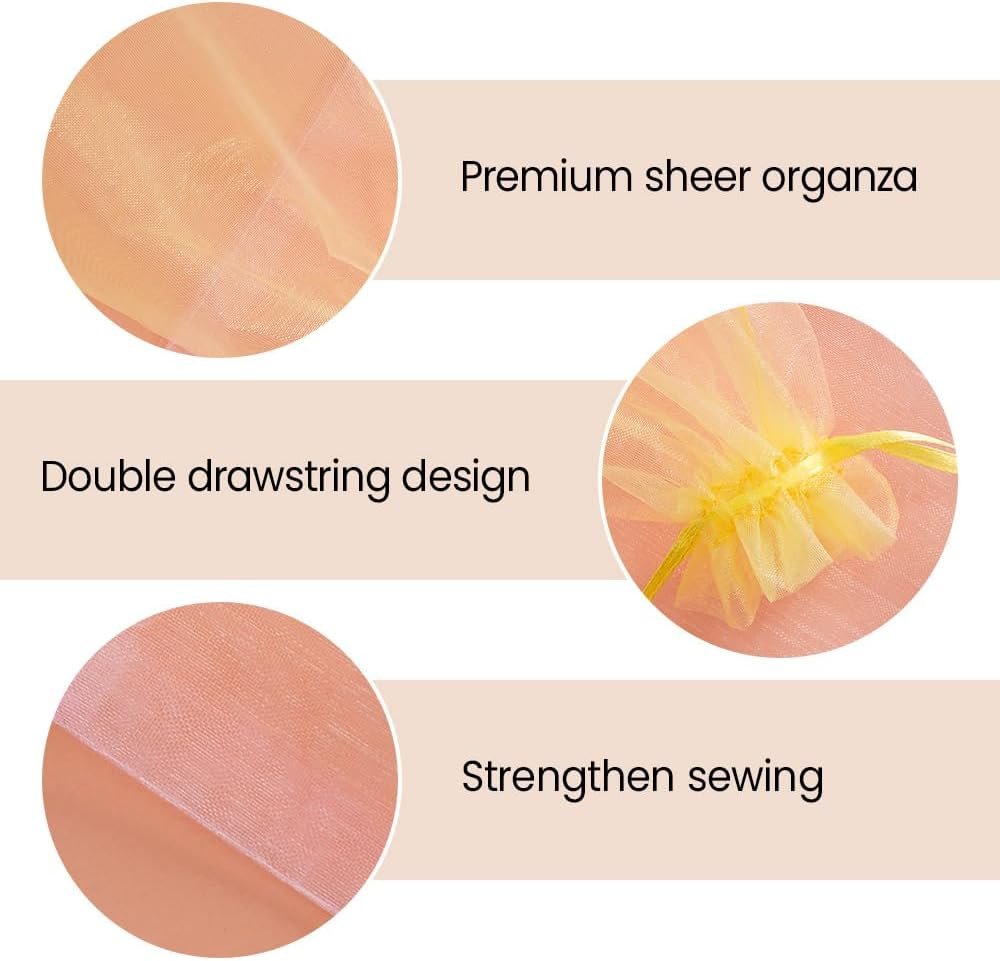 Private Label 100PCS 3x4in Organza Mesh Drawstring Bags Custom Logo for Jewelry Candy Christmas Sachets Festivals Bathroom Soaps Makeup Wrapping Supplies Mixed Colors Manufacturer