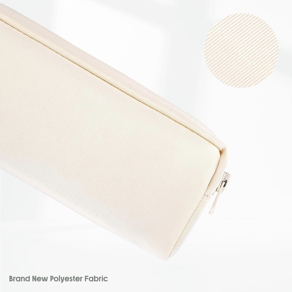 Manufacturer Big Capacity Pencil Case Private Label Pure Color Zipper Pen Pouch Stationery Storage Bag for Adult Students Officers Custom Logo Cream White