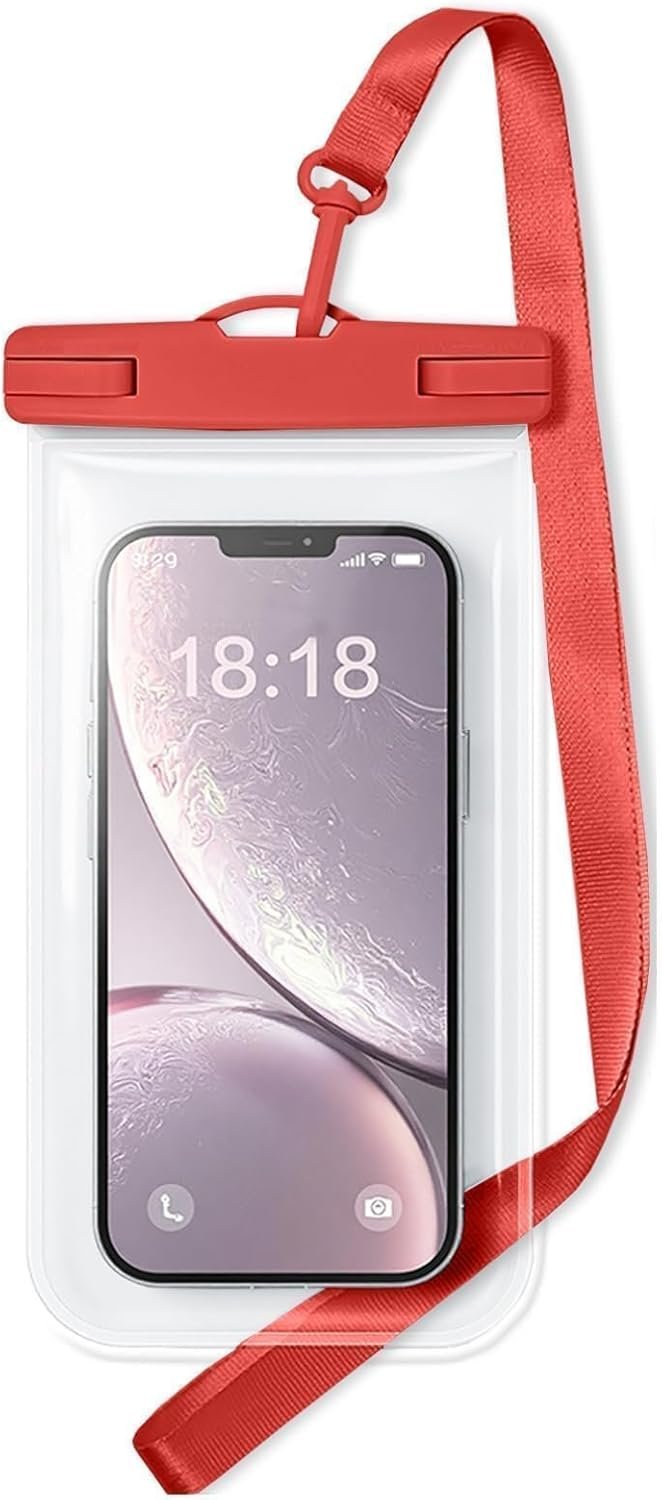 Private Label 1/2 Pack 7in Waterproof Phone Pouch Compatible with iPhone 17 16 15 Pro Max Galaxy S24+ S23 IPX8 Case with Lanyard Beach Travel Essentials Red Custom Logo Direct Supplier