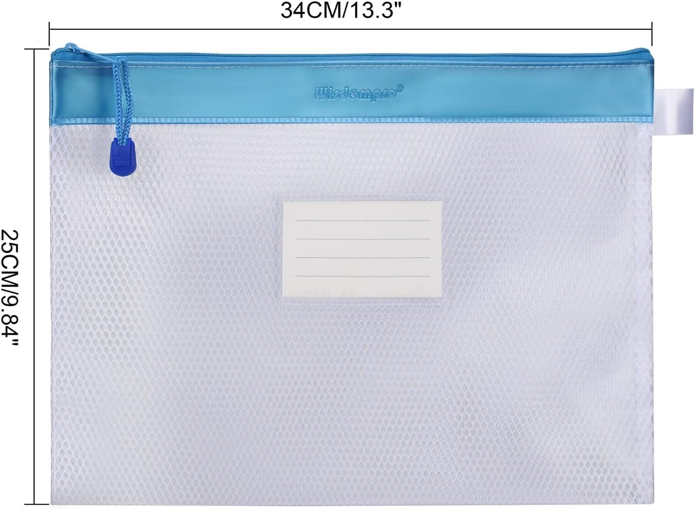 Supplier Zipper Pouch 4 Packs Durable Letter Size Custom Logo Waterproof Mesh File Bag Private Label Document Organizer Blue