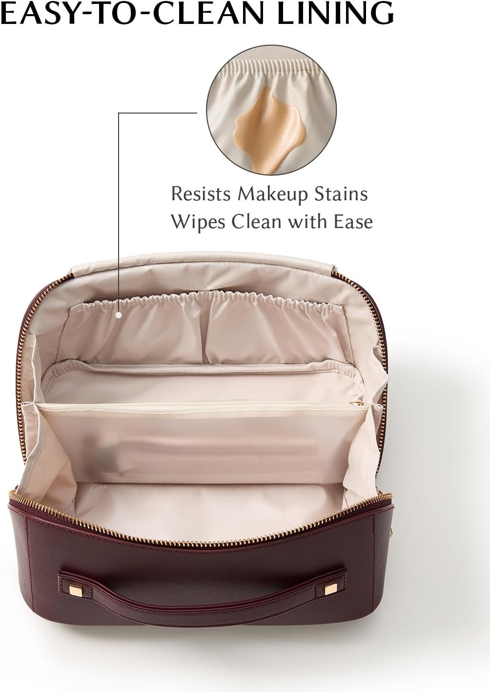 Custom Logo Portable 185° Wide-Open Flat Travel Toiletry Bag Private Label Waterproof Large Capacity Cosmetic Makeup Pouch for Women with Divider and Handle Factory