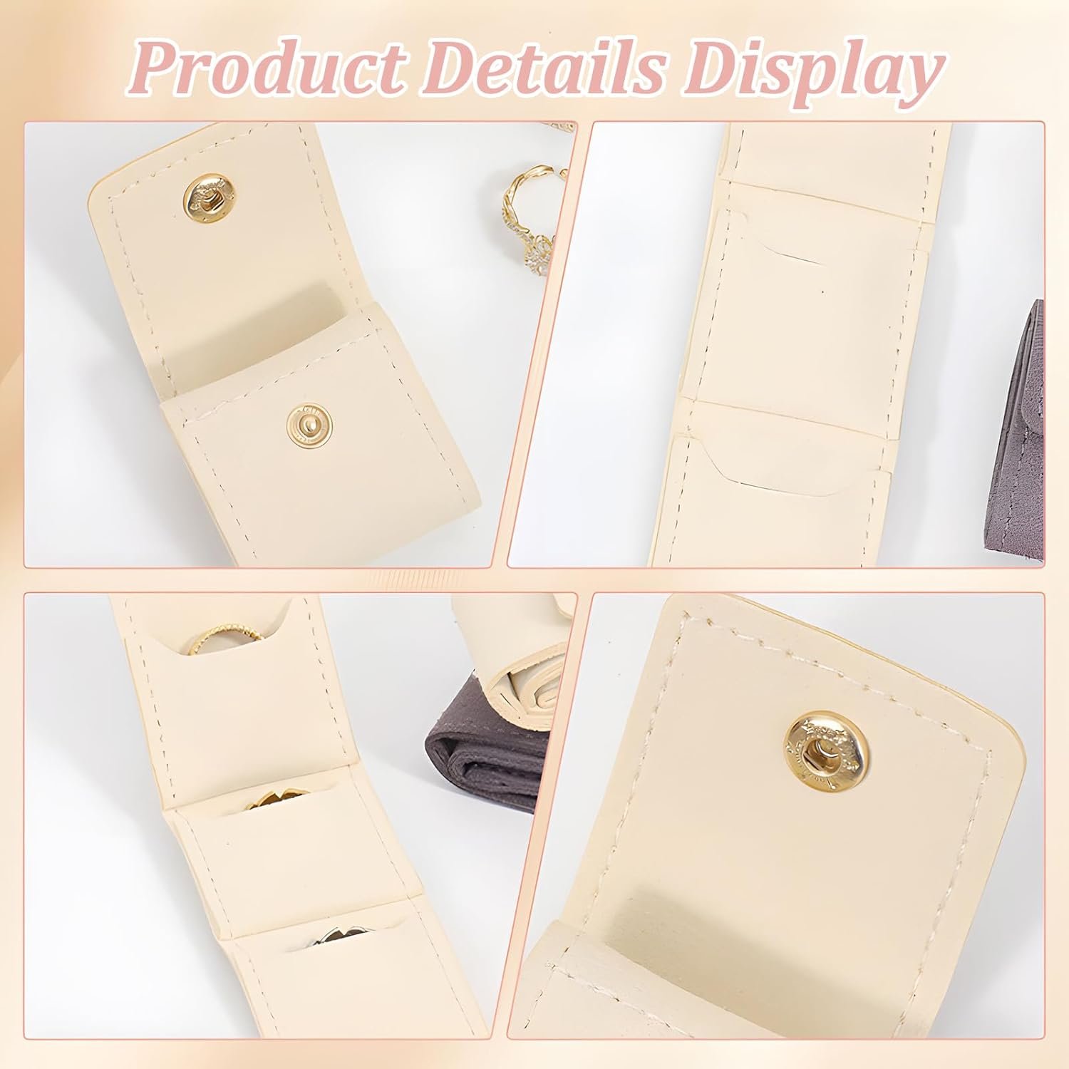 Custom Logo 6 Pcs Mini Travel Jewelry Bags with Buckle Private Label Foldable Jewelry Organizer Case for Earrings Rings Necklaces Manufacturer