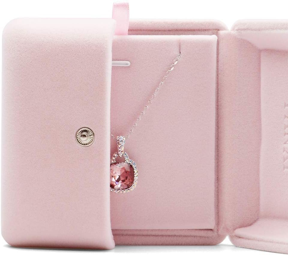 Private Label Pink Velvet Jewelry Packaging Box - Custom Logo Pendant Earrings Display Storage Case Factory
