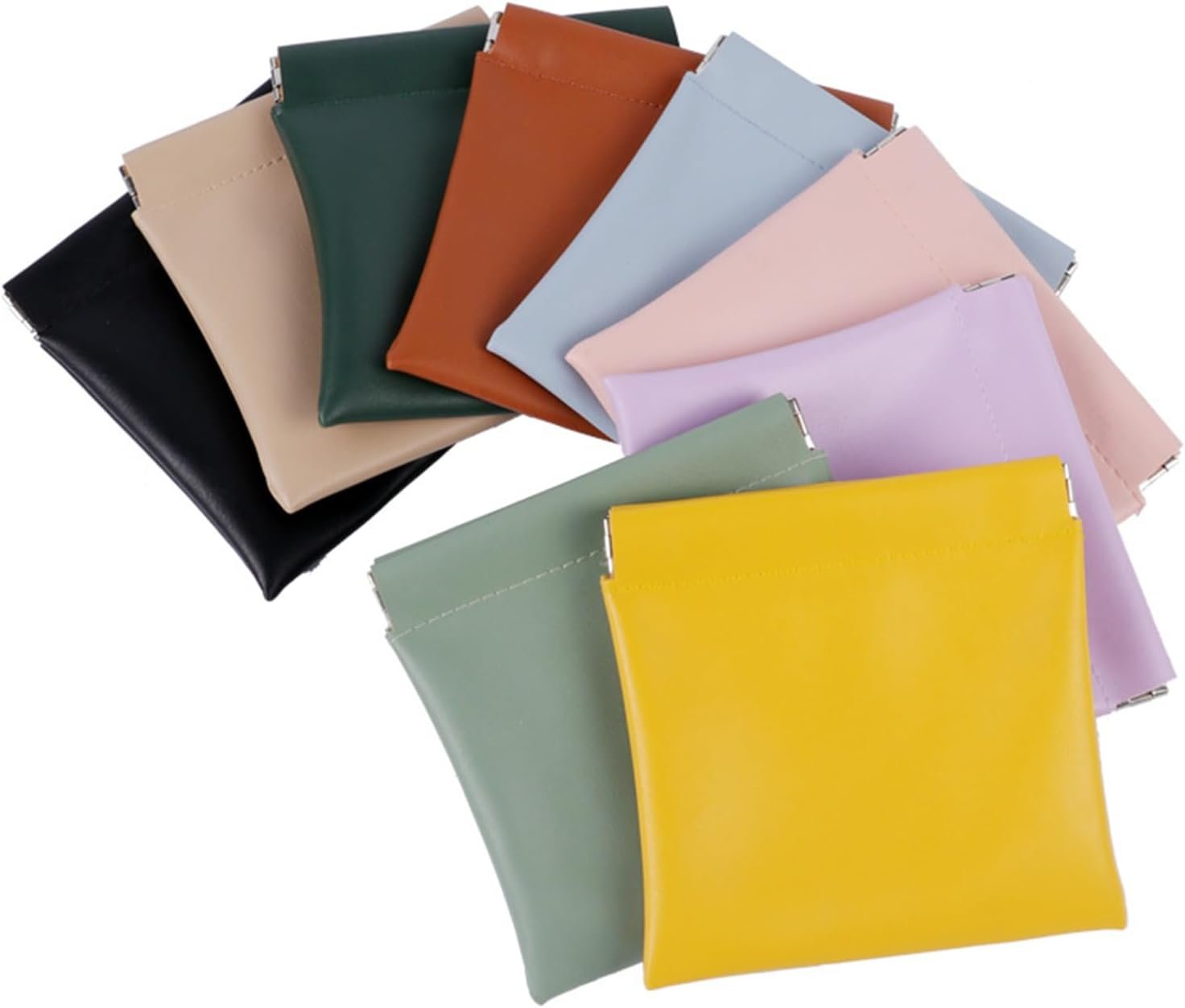 Private Label 4Pcs Pocket Cosmetic Bag Squeeze Coin Purse Pouch with Custom Logo Waterproof Leather Portable Mini Makeup Bag and Travel Toiletry Organizer Manufacturer (Beige)