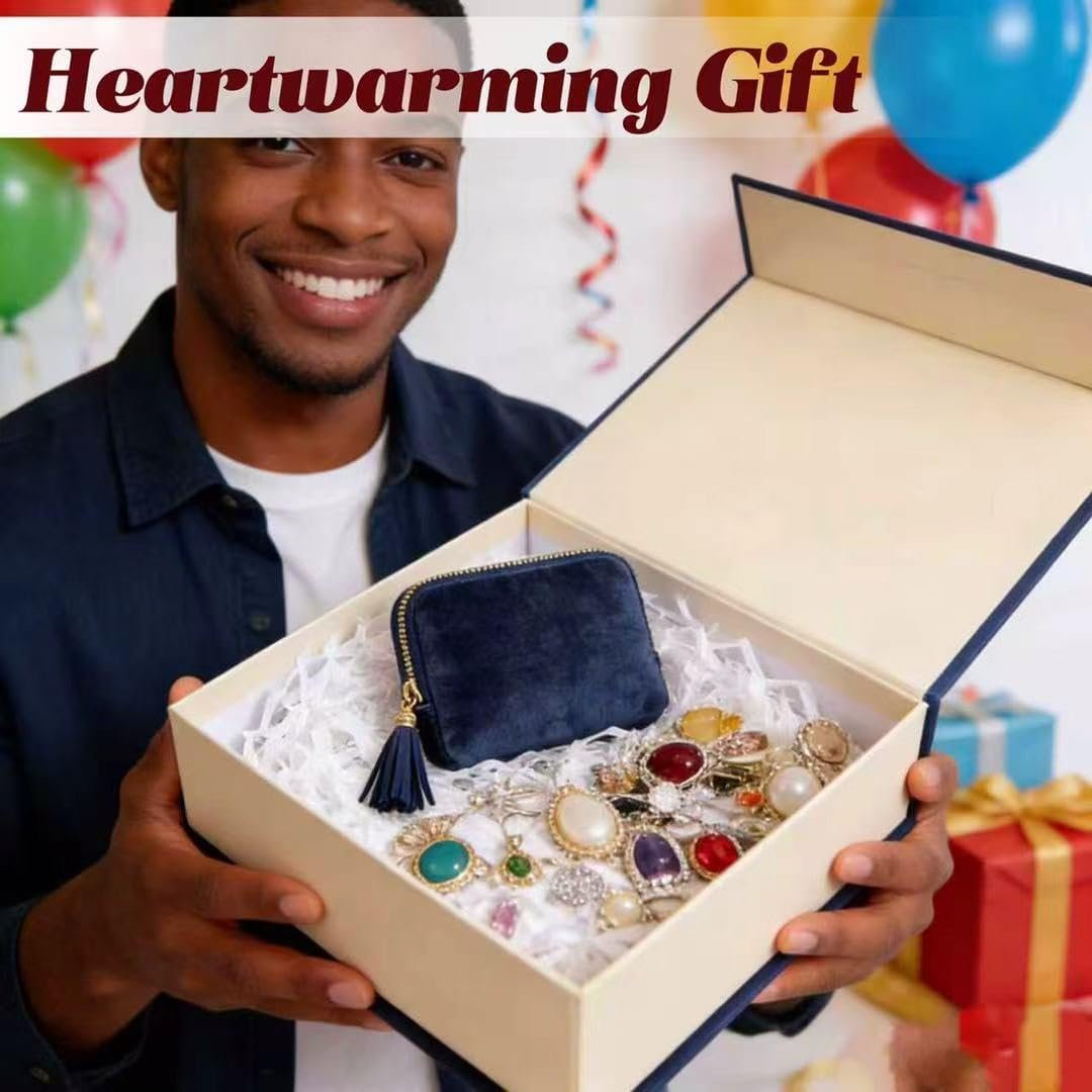 Custom Logo Small Travel Jewelry Case for Women - Manufacturer 5-Layer Velvet Zipper Organizer Pouch - Private Label Anti-Scratch Portable Bag for Bracelets Rings Earrings Necklaces (Ocean Blue)