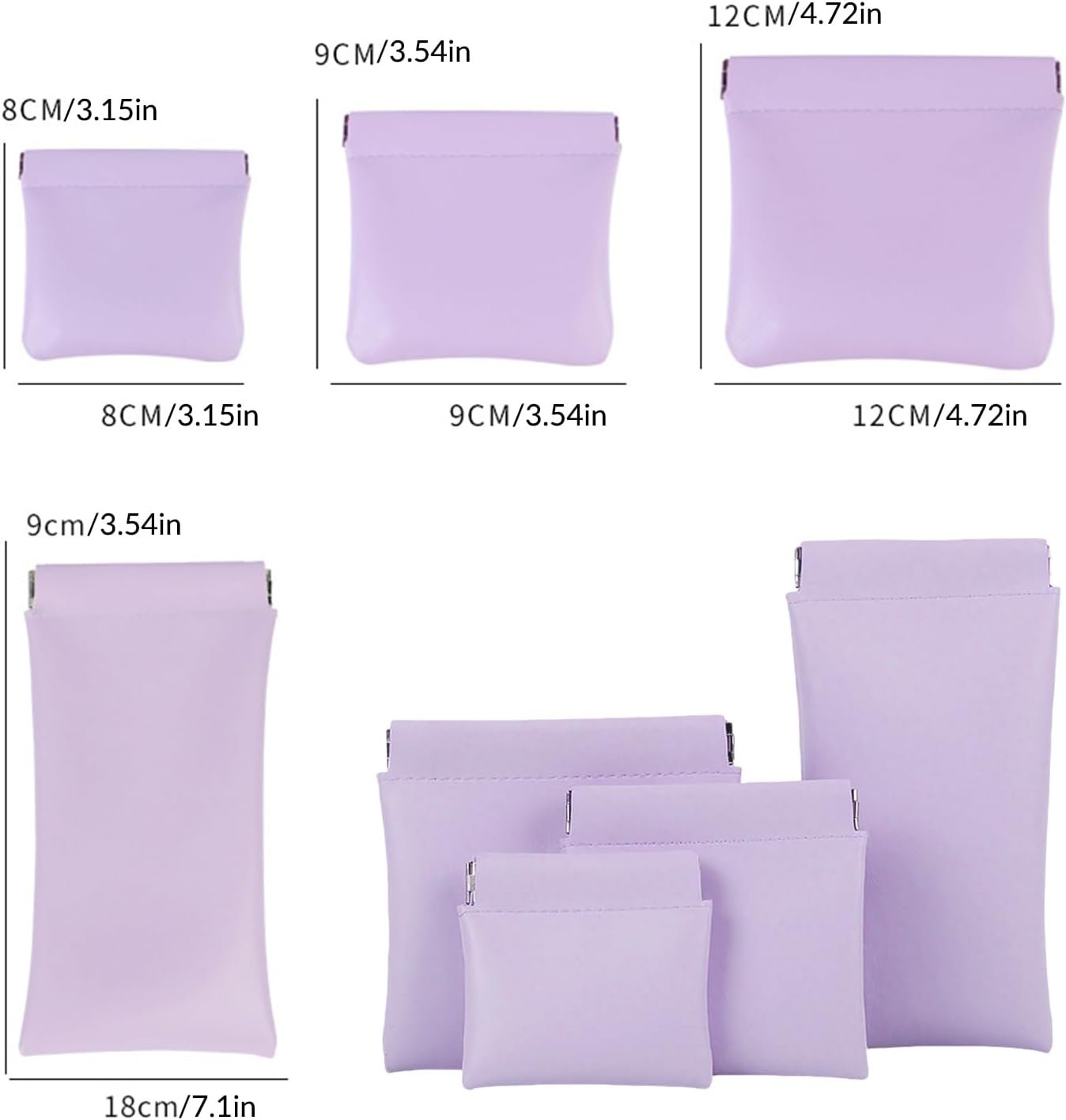 Private Label 4Pcs Pocket Cosmetic Bag Squeeze Coin Purse Pouch with Custom Logo Waterproof Leather Portable Mini Makeup Bag and Travel Toiletry Organizer Manufacturer (Beige)