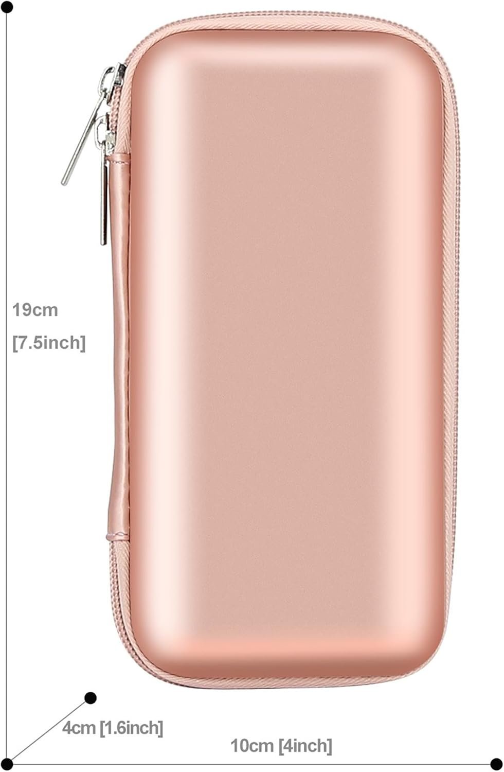 Private Label Electronics Organizer Charger Case Portable Dual Zipper Shockproof Pouch Custom Logo Tech Purse Cord Cable Power Bank Storage Accessories Bag for Women Men 6.5x3.2x1 Rose Gold Manufacturer