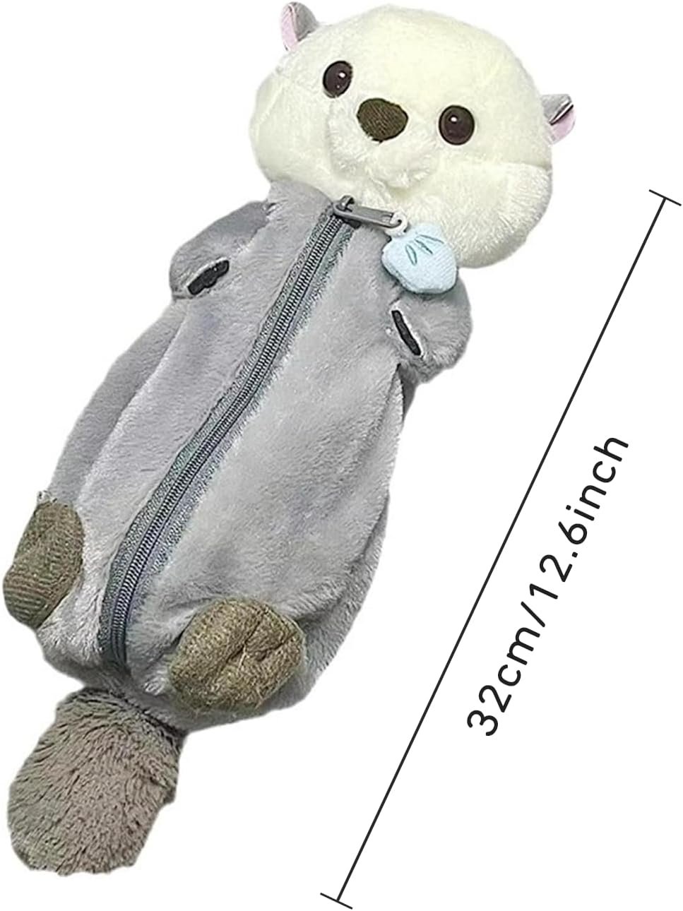 Custom Logo Plush Pencil Case, Cute Large Capacity Zipper Pen Pouch Private Label for Girls and Boys (Sea Otter) Manufacturer