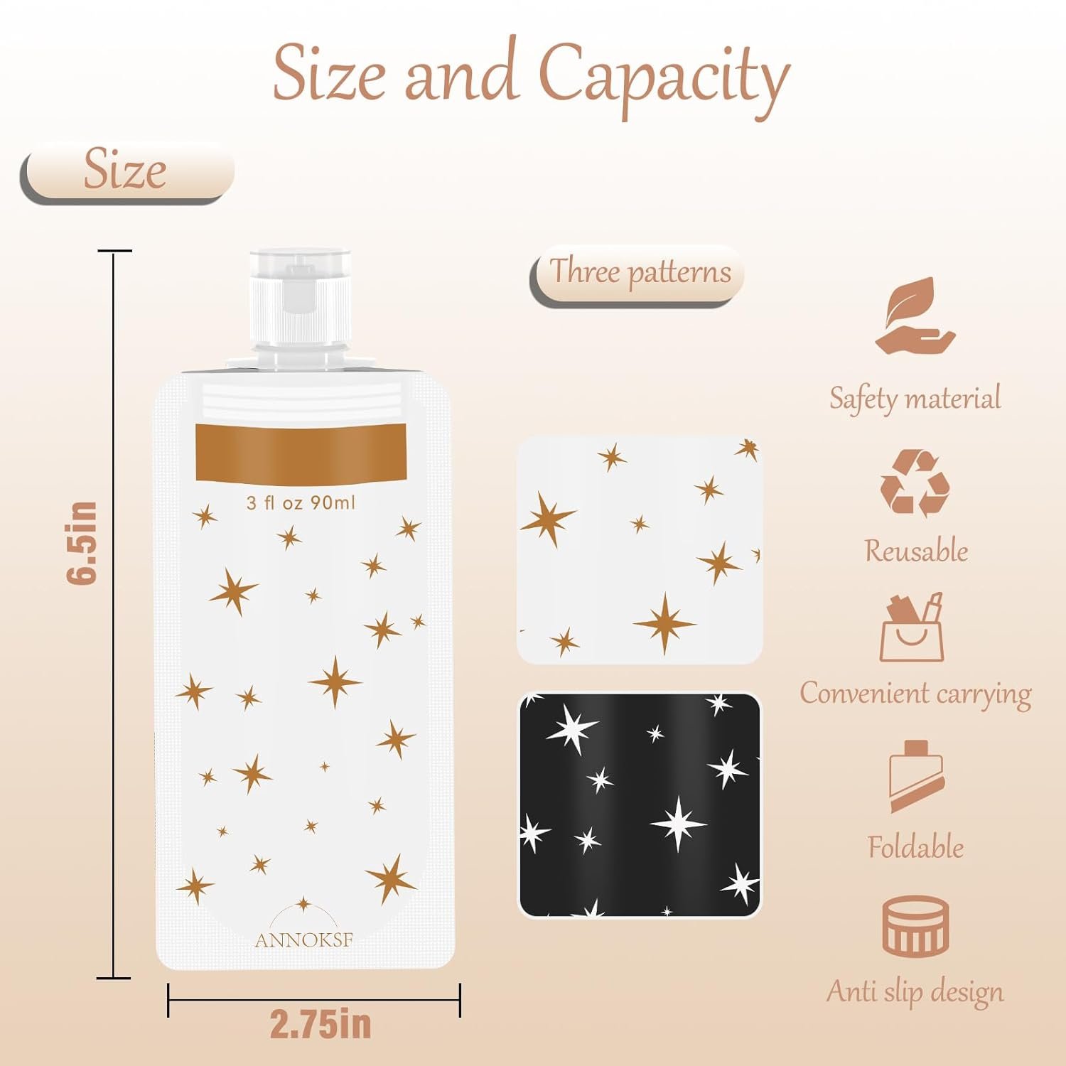 Custom Logo 8 Pack Travel Pouches for Toiletries Refillable Squeeze 3oz Leak Proof Private Label Shampoo and Conditioner Manufacturer