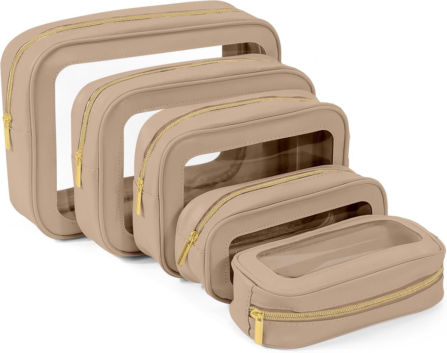 Private Label 5PCS TSA Approved Clear Toiletry Bags Custom Logo Zipper Travel Makeup Pouches for Cosmetics Toiletries Diaper Organizers Womens Purse Clear Car Bag Manufacturer