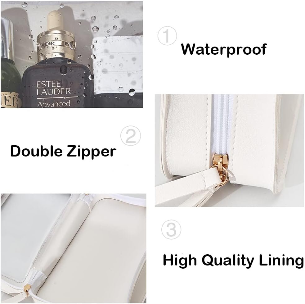 Private Label Small Clear TSA Approved Makeup Bag, Custom Logo Portable Toiletry Zipper Cosmetic Travel Organizer Case, Factory Mini Makeup Pouch for Purse Car Women Men