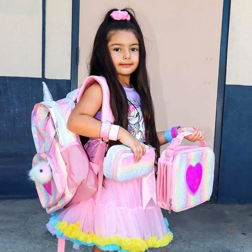 Custom Logo Girls Multi-Slot Pencil Case for Kids Private Label Pink Blue Rainbow Supplier