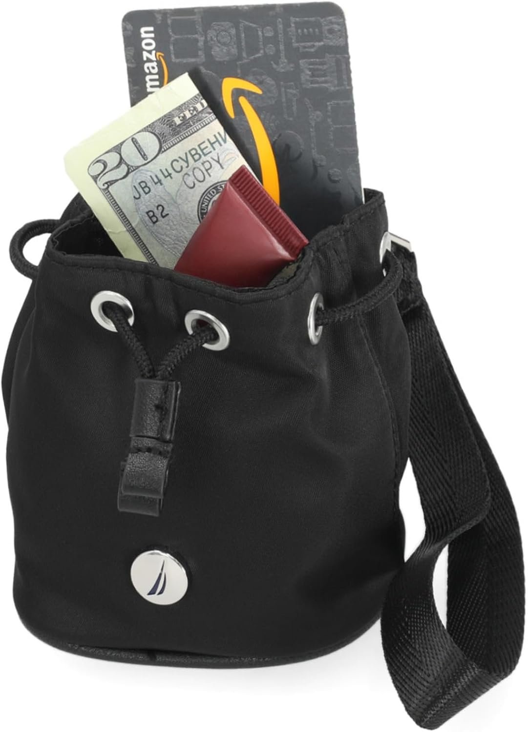 Private Label Sea Spray Drawstring Wallet Coin Purse Mini Pouch Charm Wristlet with Custom Logo from Manufacturer Black