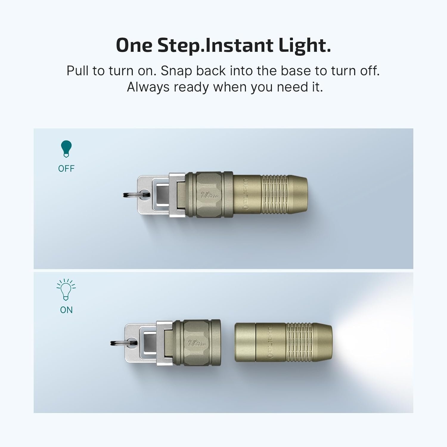 Private Label Rechargeable EDC Flashlight 80 Lumens Mini LED Keychain Light Custom Logo for Pocket Keyring Bag Everyday Carry Emergencies Olive-Green from Manufacturer