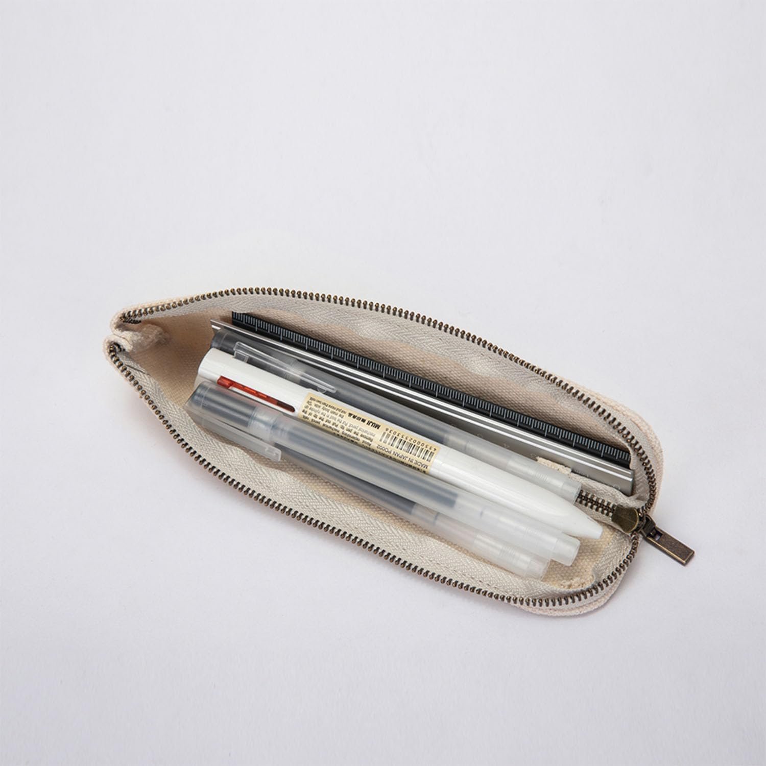 Custom Logo Thin and Slim Small Pencil Pouch Private Label Stylish Cotton Canvas Lightweight Manufacturer