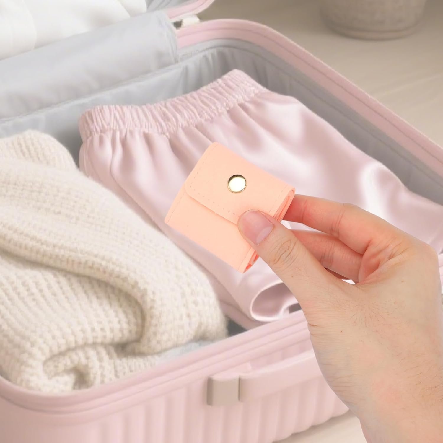 Manufacturer 3pcs Mini Travel Jewelry Bags Private Label Portable Foldable Pouch Roll Organizer with Buckle Custom Logo