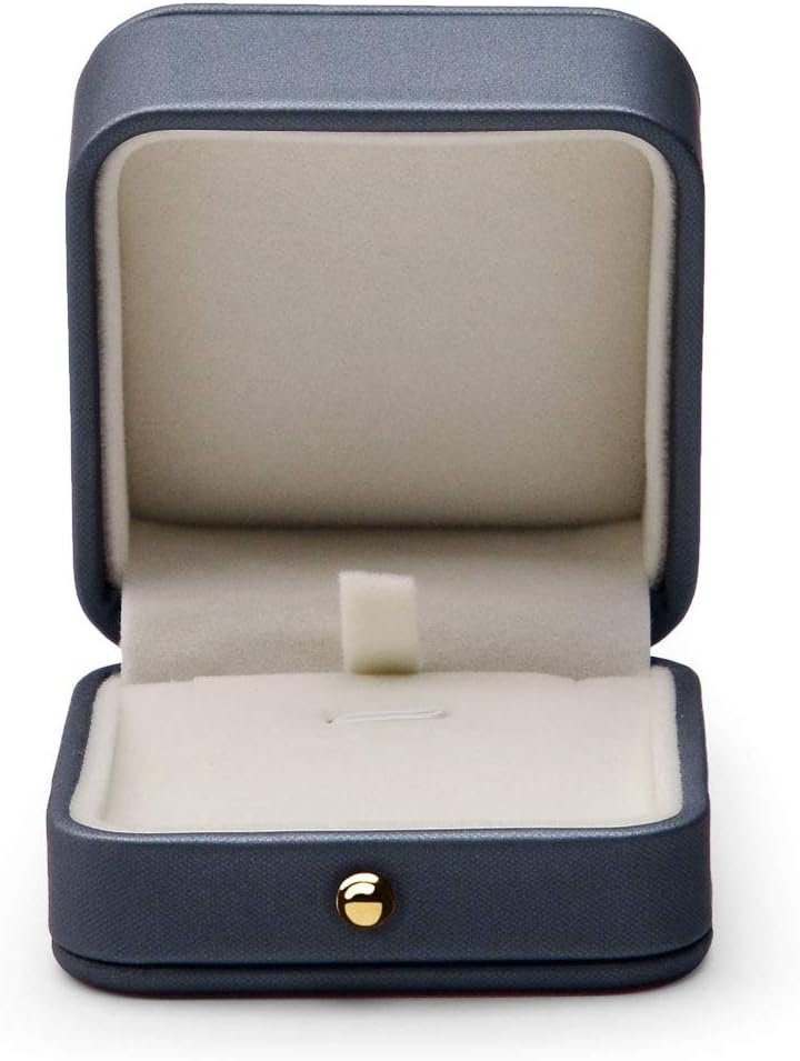 Private Label Premium Leather Necklace Pendant Box Velvet Interior Custom Logo Jewelry Gift Box Long Chain Necklace Display Storage Case (Steel-blue) Supplier