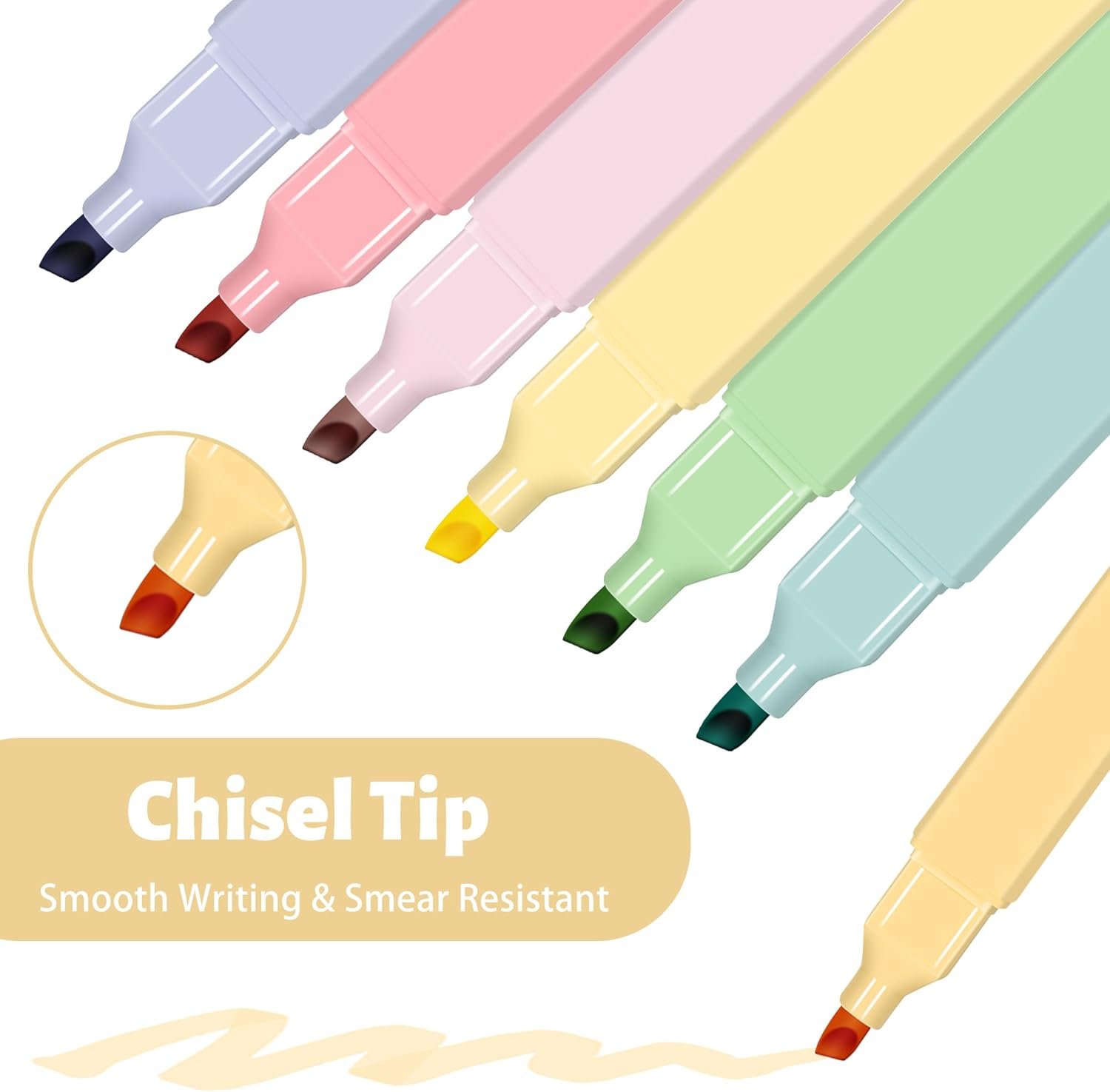 Private Label 20Pcs Assorted Colors Highlighters Chisel Tip Bible Pens and Pastel Markers from Supplier for Journaling Planner Notes Graduation Gifts with Custom Logo