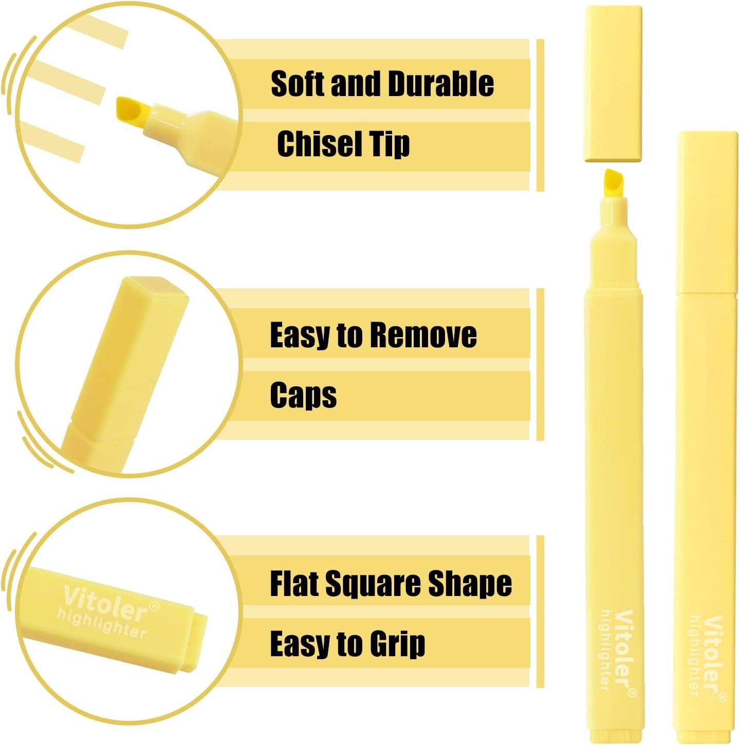 Custom Logo 8 pcs Aesthetic Pastel Highlighters Chisel Tip Book Highlighter Private Label No Bleed Bible Highlighter Candy Assorted Colors Manufacturer