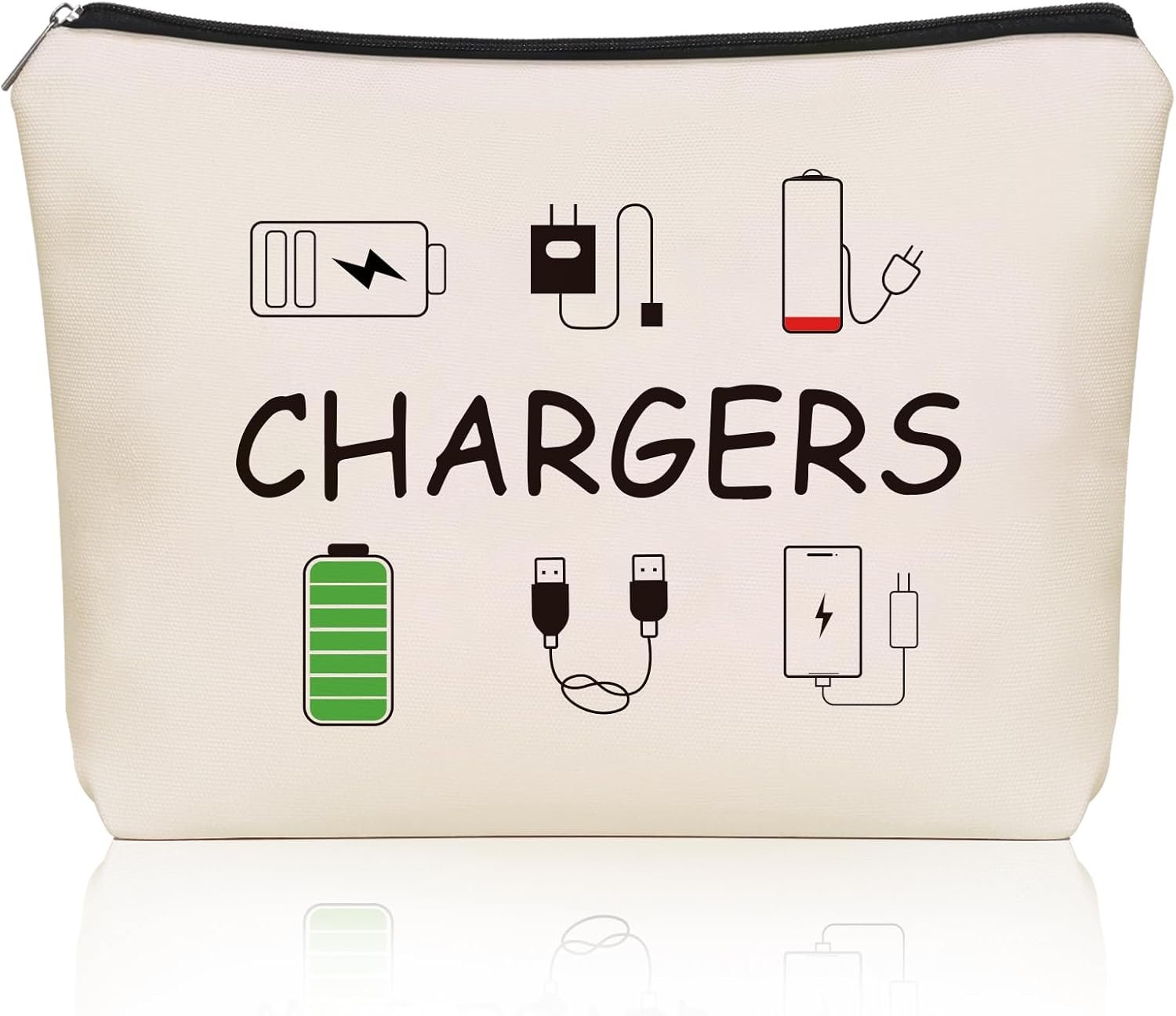 Custom Logo Charger Makeup Bag Charging Cord Electronics Accessories Themed Private Label Cosmetic Toiletry Organizer Pouch Supplier for Teen Girls Women Ideal Gift for Travel Birthdays Christmas