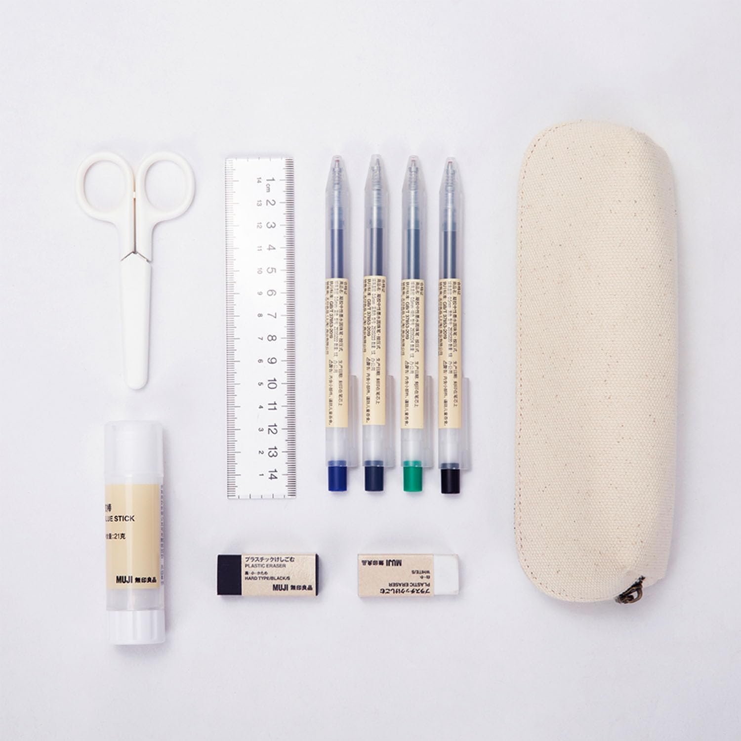 Private Label Canvas Pencil Case Custom Logo Cotton Canvas Multifunctional Zipper Pencil Bag Portable Storage Factory (Beige)